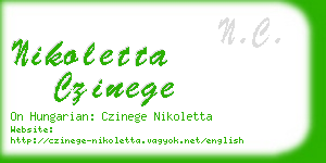nikoletta czinege business card